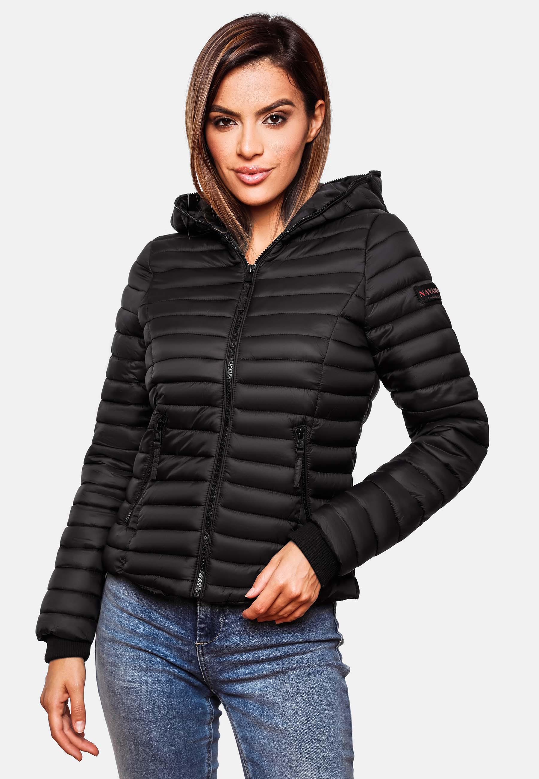 Navahoo Kimuk Damen Steppjacke – leichte, taillierte Übergangsjacke mit Kapuze, feiner Steppung und kontrastfarbenen Details, perfekt für Frühling und Herbst.