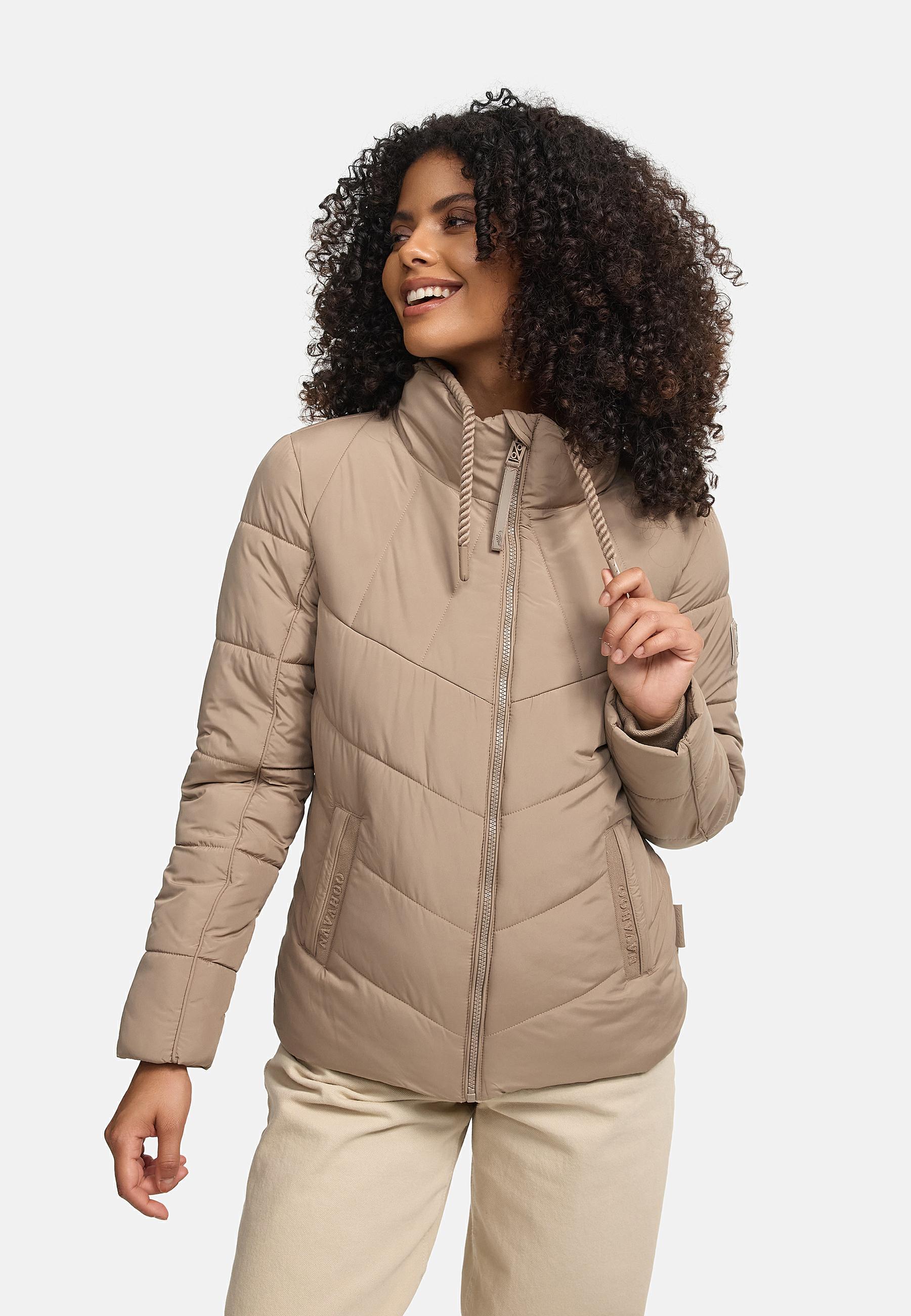 Navahoo Nimm mich mit Damen Übergangsjacke – leichte, gesteppte Outdoorjacke mit Softshell-Ärmeln, tailliertem Schnitt und kontrastfarbenen Details, perfekt für Frühling und Herbst.
