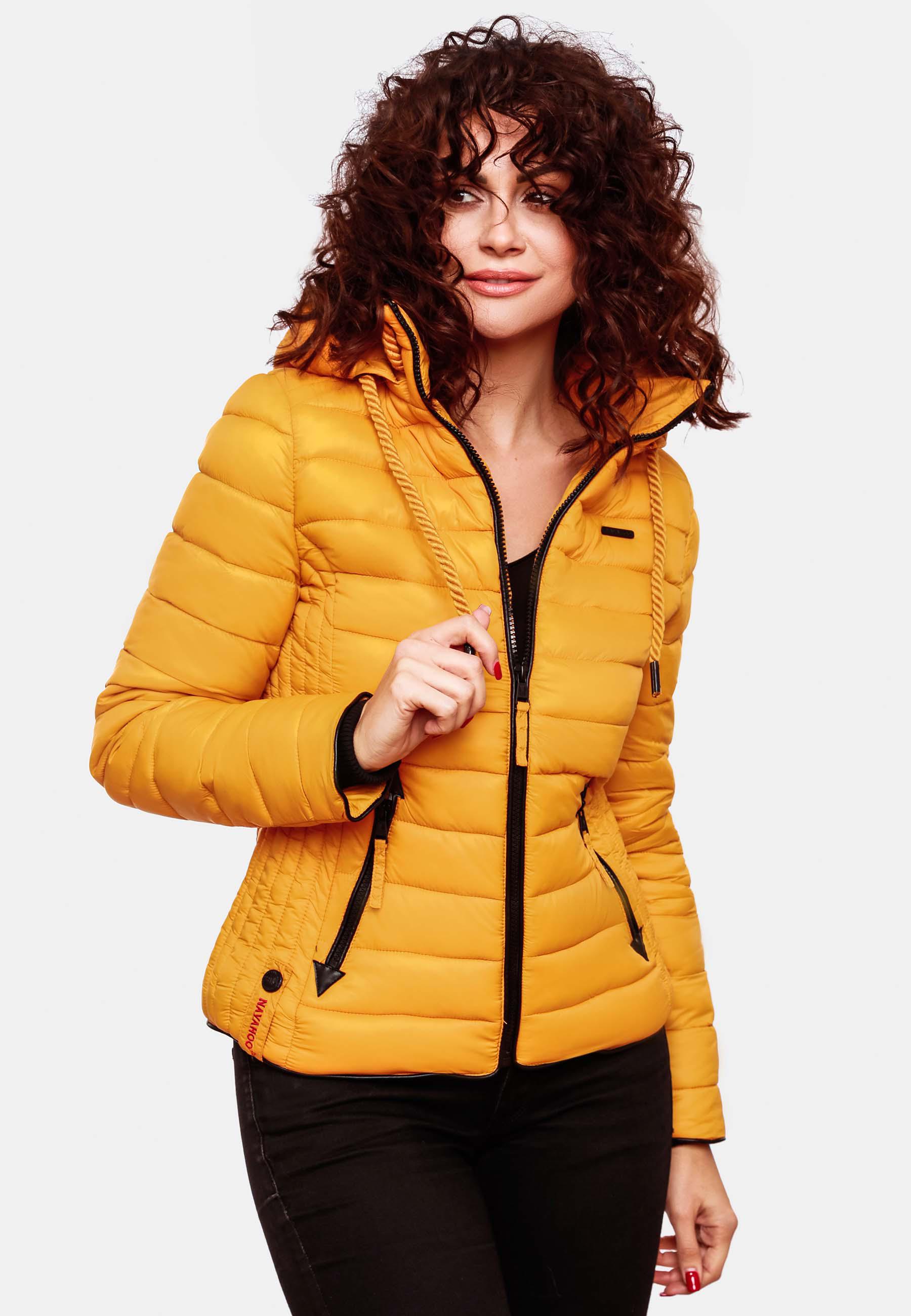 Navahoo Lulana Damen Steppjacke – leichte, taillierte Übergangsjacke mit abnehmbarer Kapuze, feiner Steppung und wasserabweisendem Material, perfekt für Frühling und Herbst.